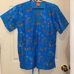 Blue Women Ninja Turtle Scrub Top - Small - Never worn!